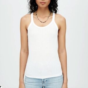 LIKE NEW! RE/DONE HANES RIBBED TANK - White - M